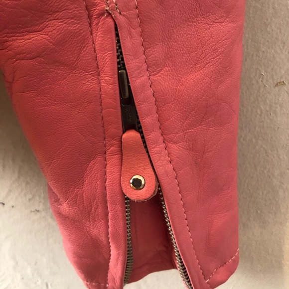 Leather king pink biker jacket w removable liner! - Picture 4 of 8
